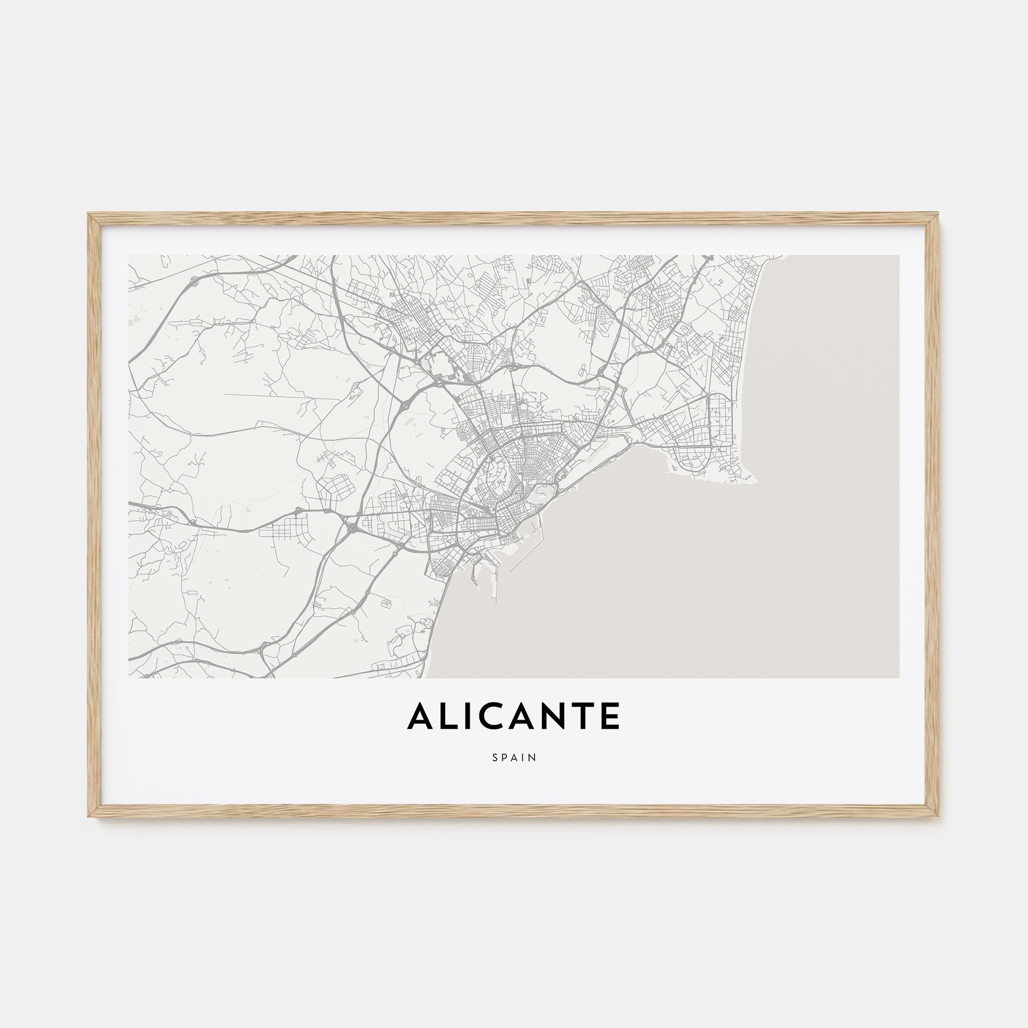 Alicante Map Landscape Poster