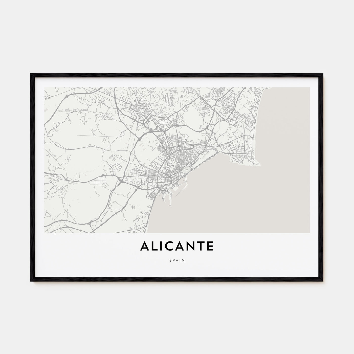 Alicante Map Landscape Poster