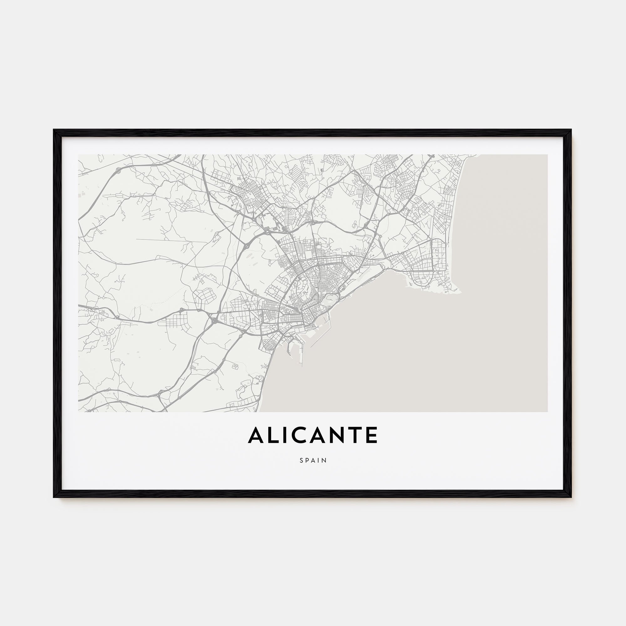 Alicante Map Landscape Poster