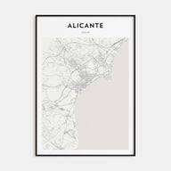 Alicante Map Portrait Poster