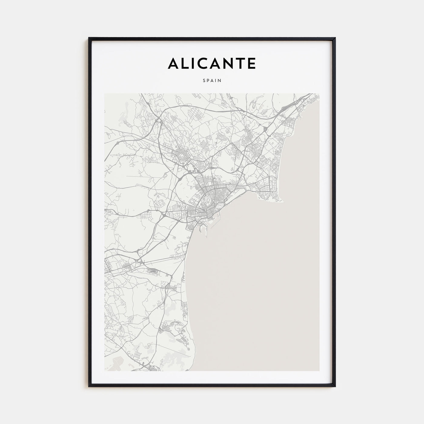 Alicante Map Portrait Poster