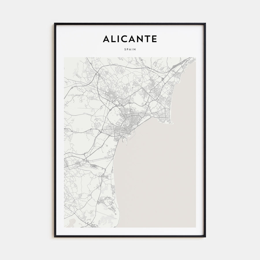Alicante Map Portrait Poster