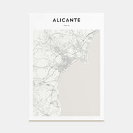 Alicante Map Portrait Poster