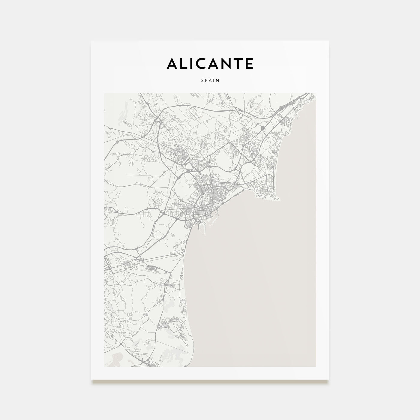 Alicante Map Portrait Poster