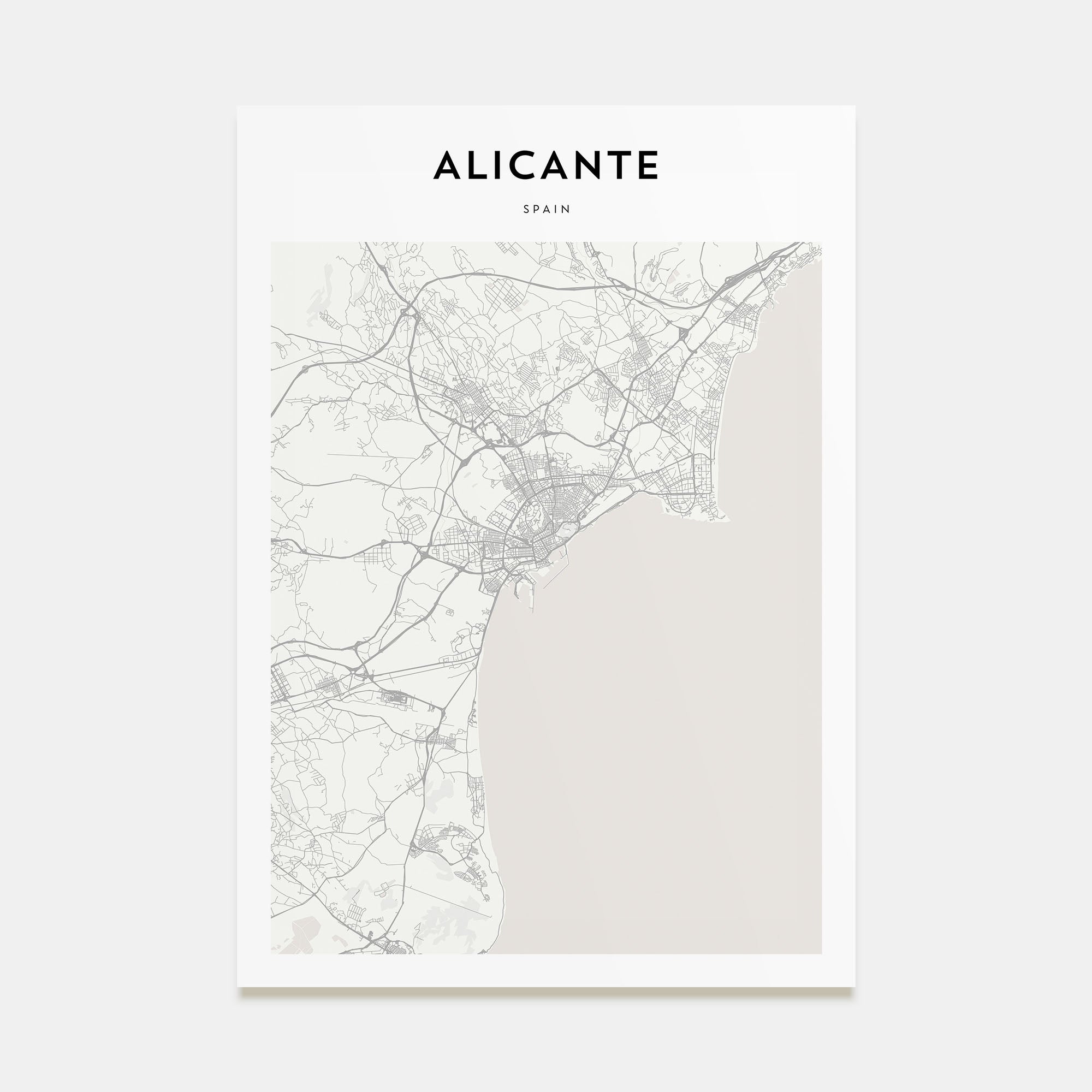 Alicante Map Portrait Poster