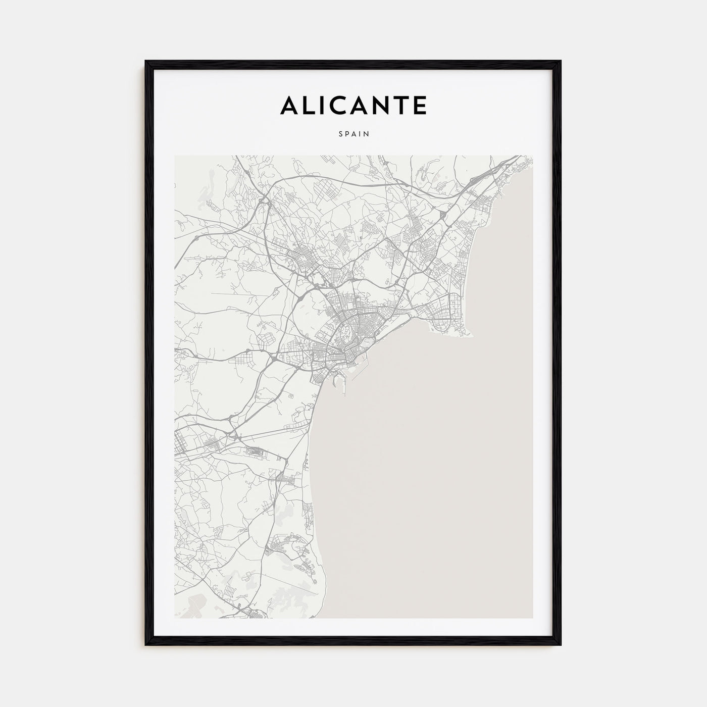 Alicante Map Portrait Poster