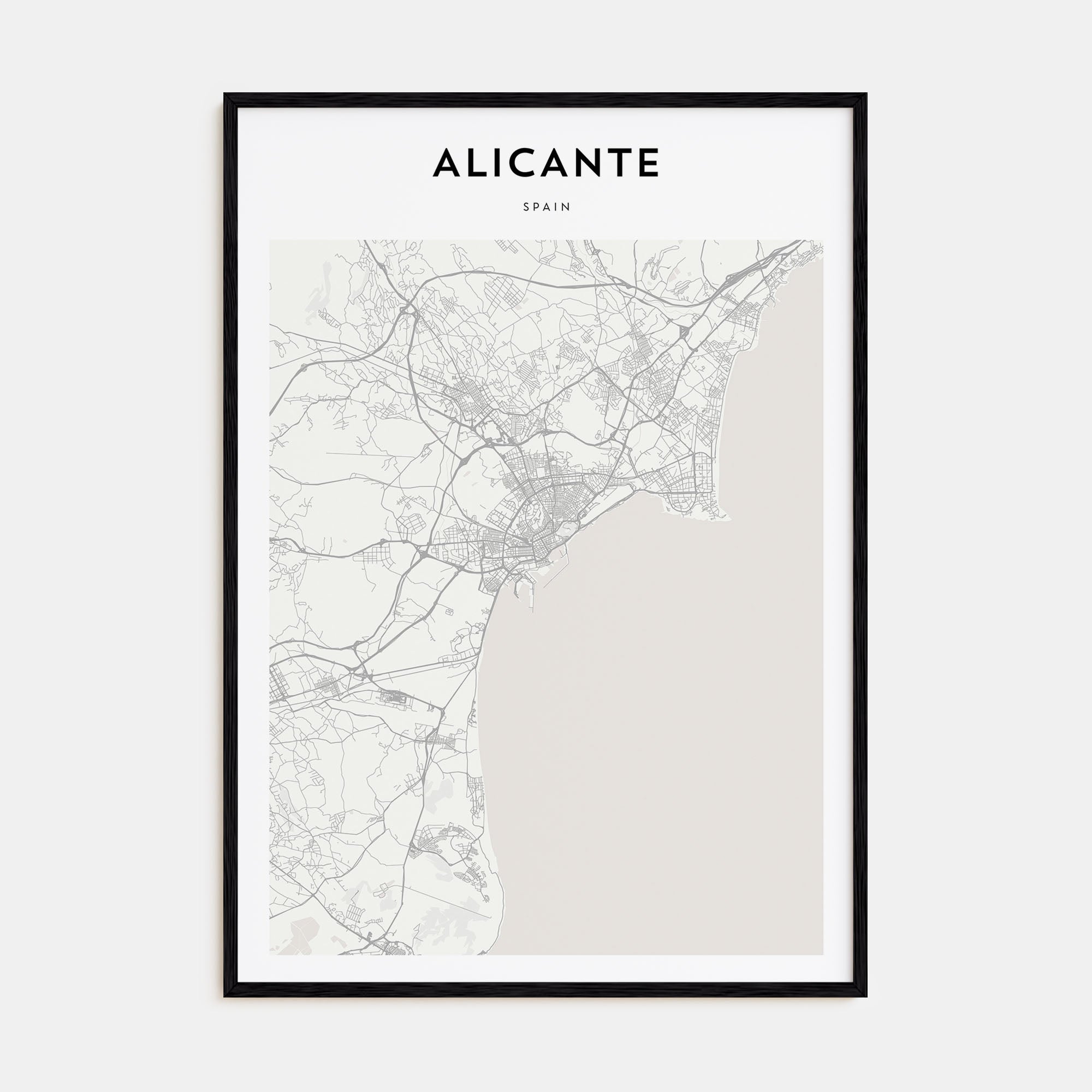 Alicante Map Portrait Poster