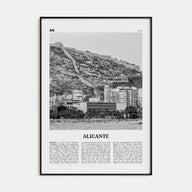 Alicante Travel B&W Poster