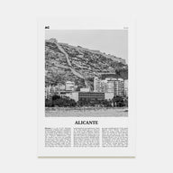 Alicante Travel B&W Poster