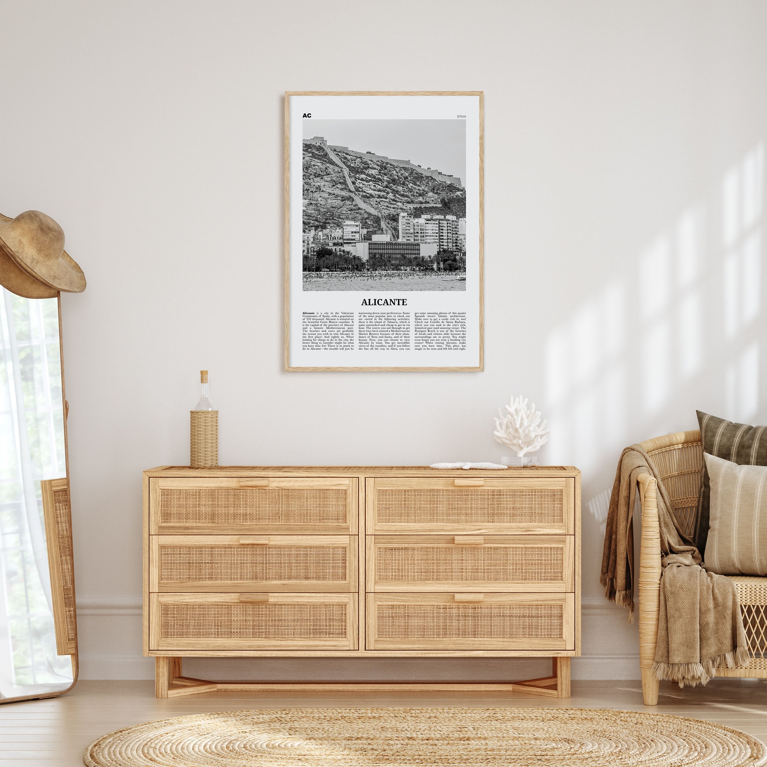 Alicante Travel B&W Poster