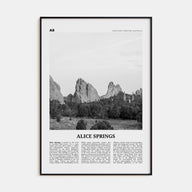 Alice Springs Travel B&W Poster