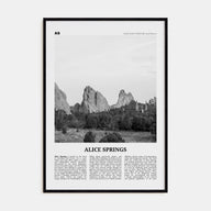 Alice Springs Travel B&W Poster