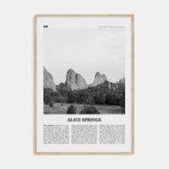 Alice Springs Travel B&W Poster