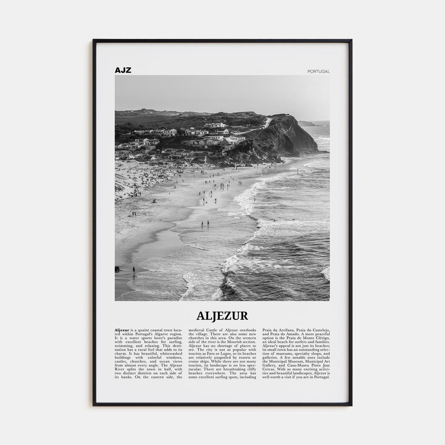 Aljezur Travel B&W Poster