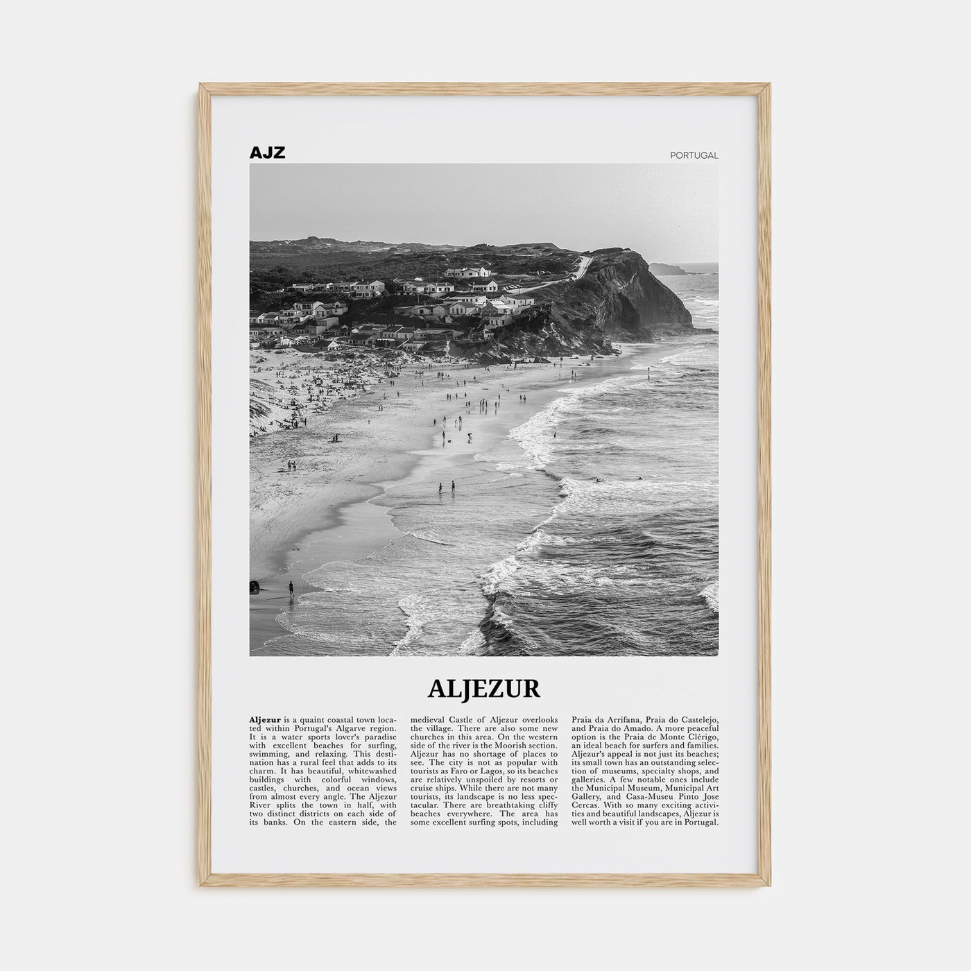 Aljezur Travel B&W Poster