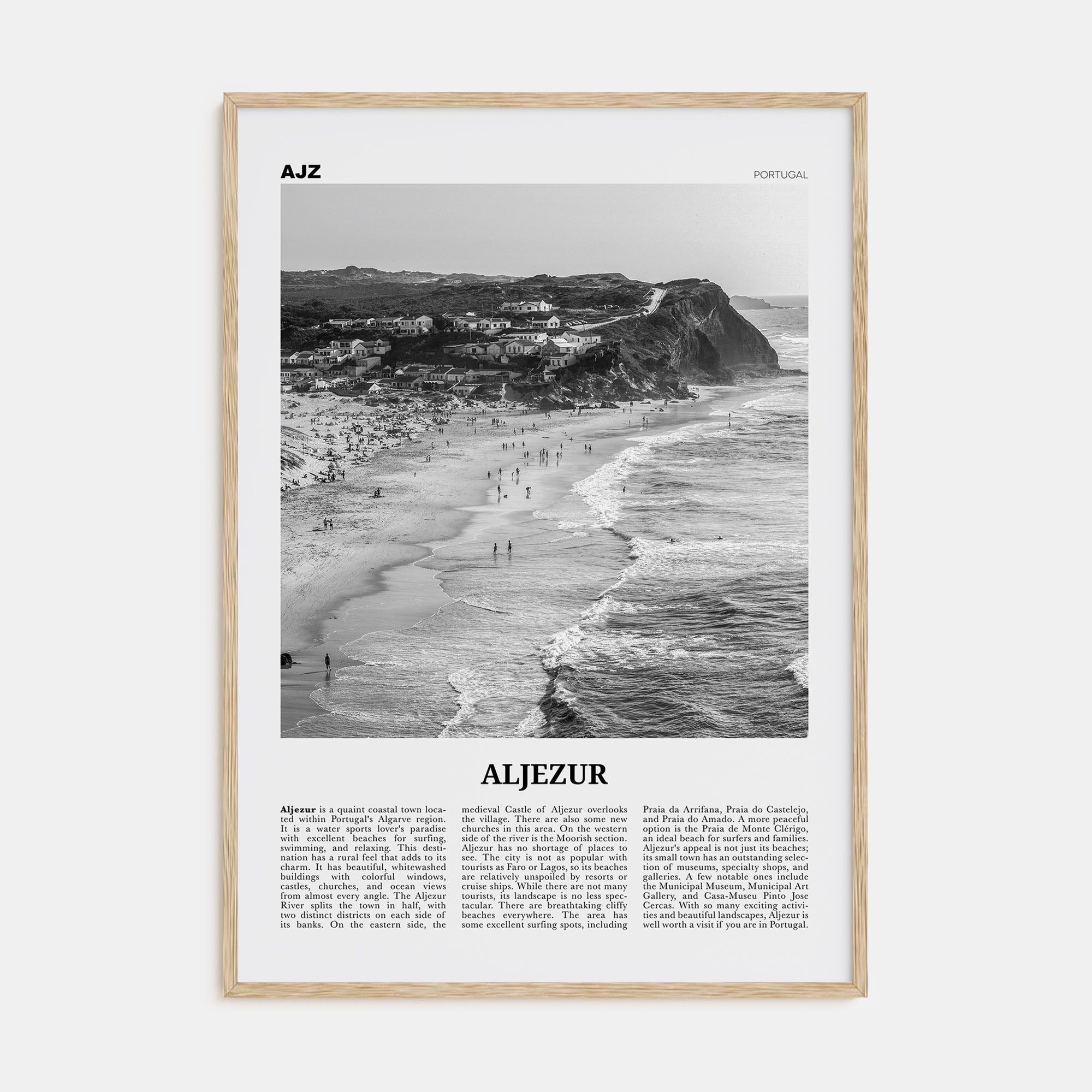Aljezur Travel B&W Poster