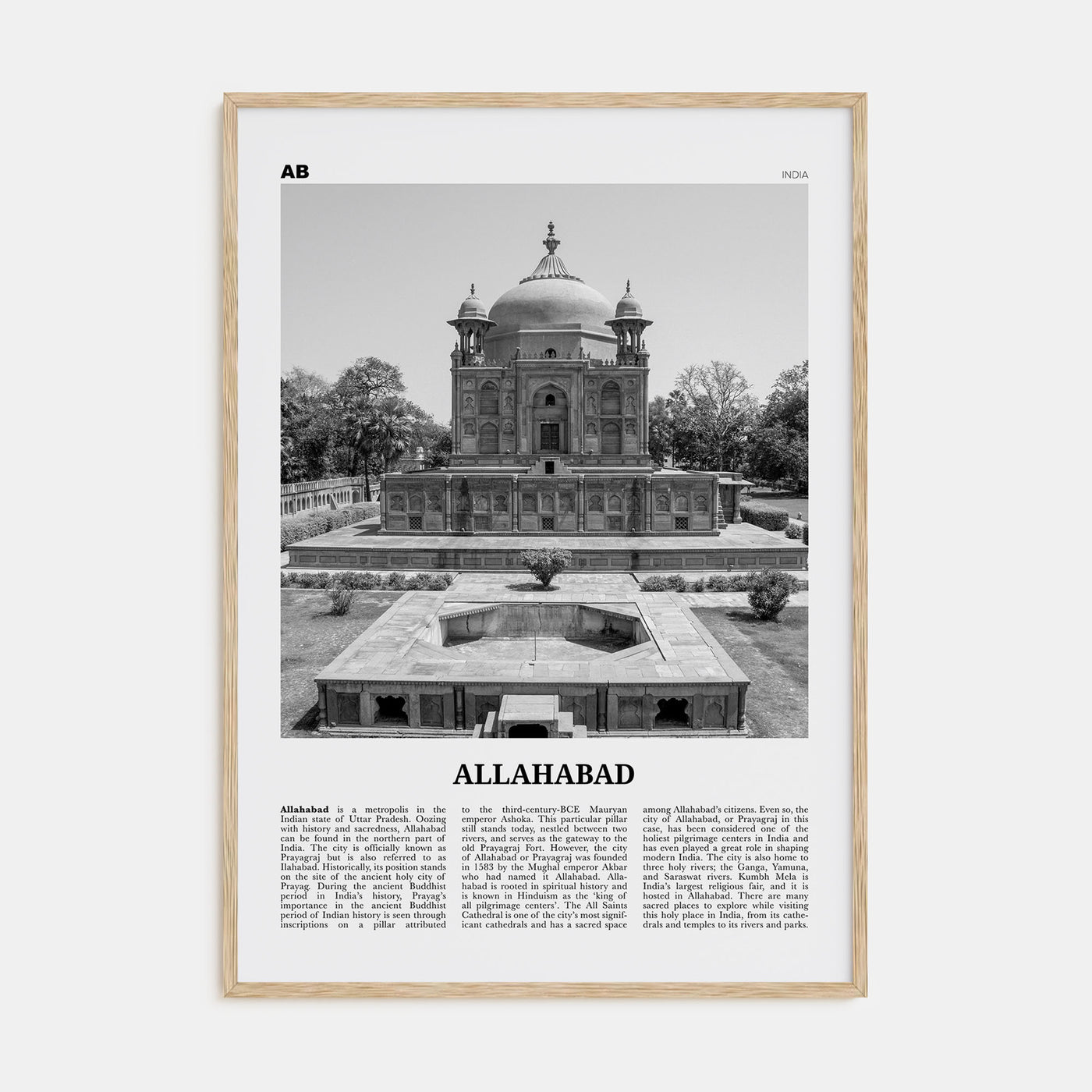 Allahabad Travel B&W Poster