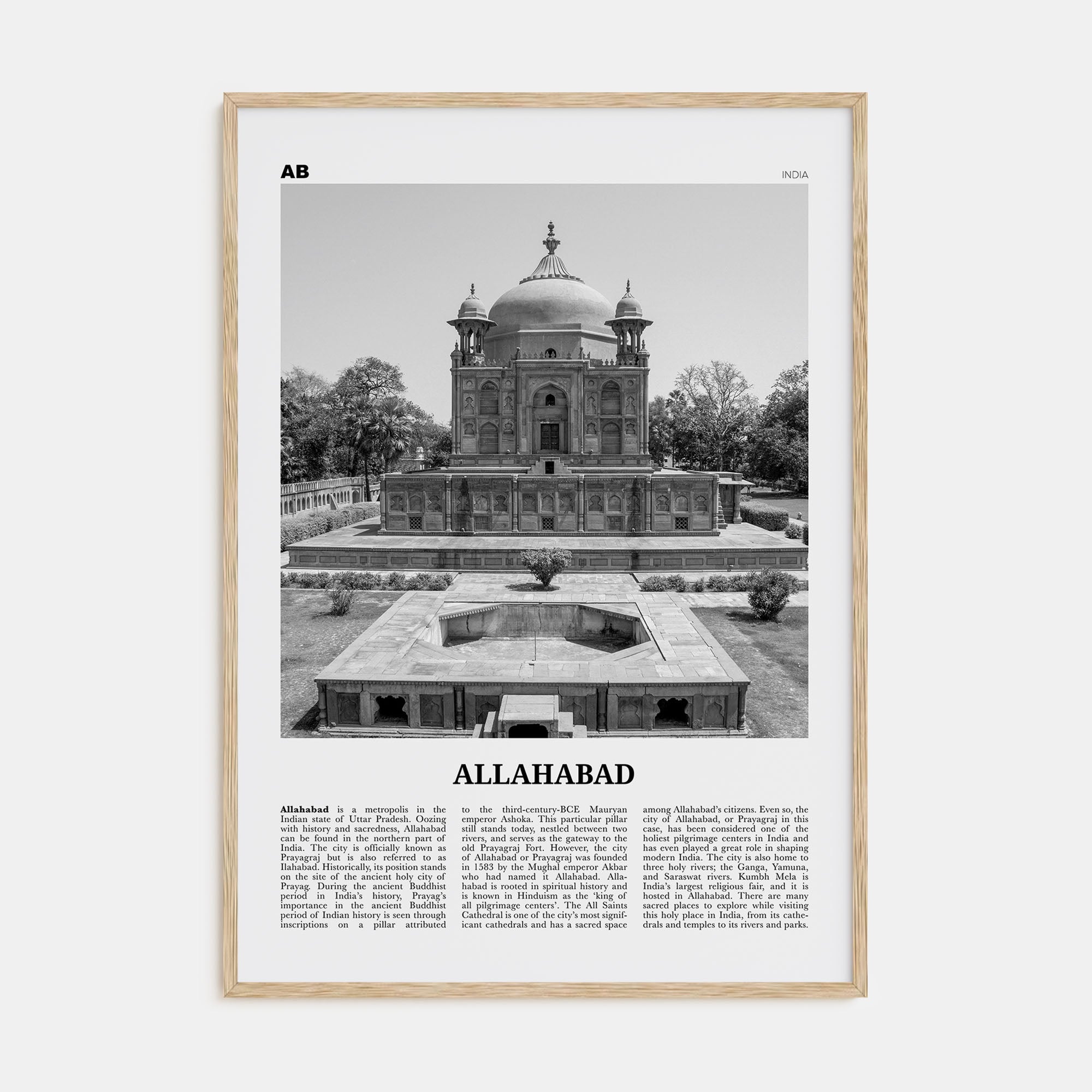 Allahabad Travel B&W Poster