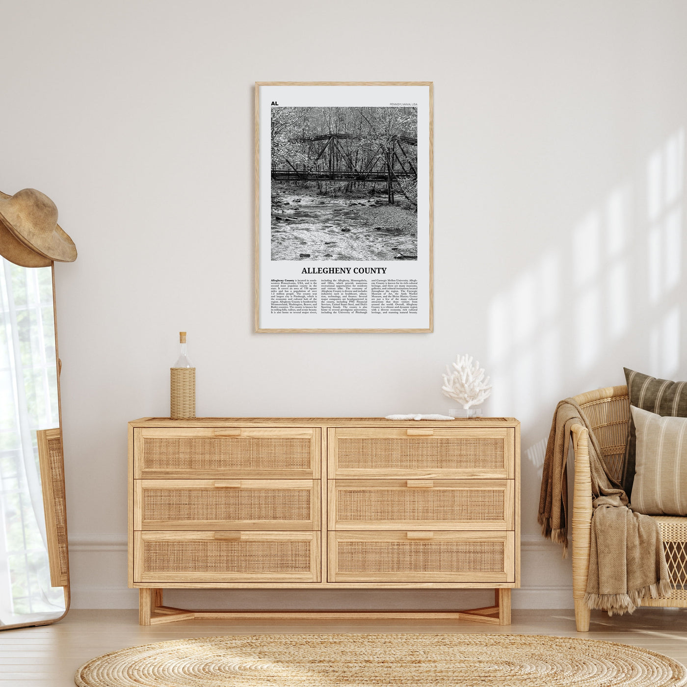 Allegheny County Travel B&W Poster