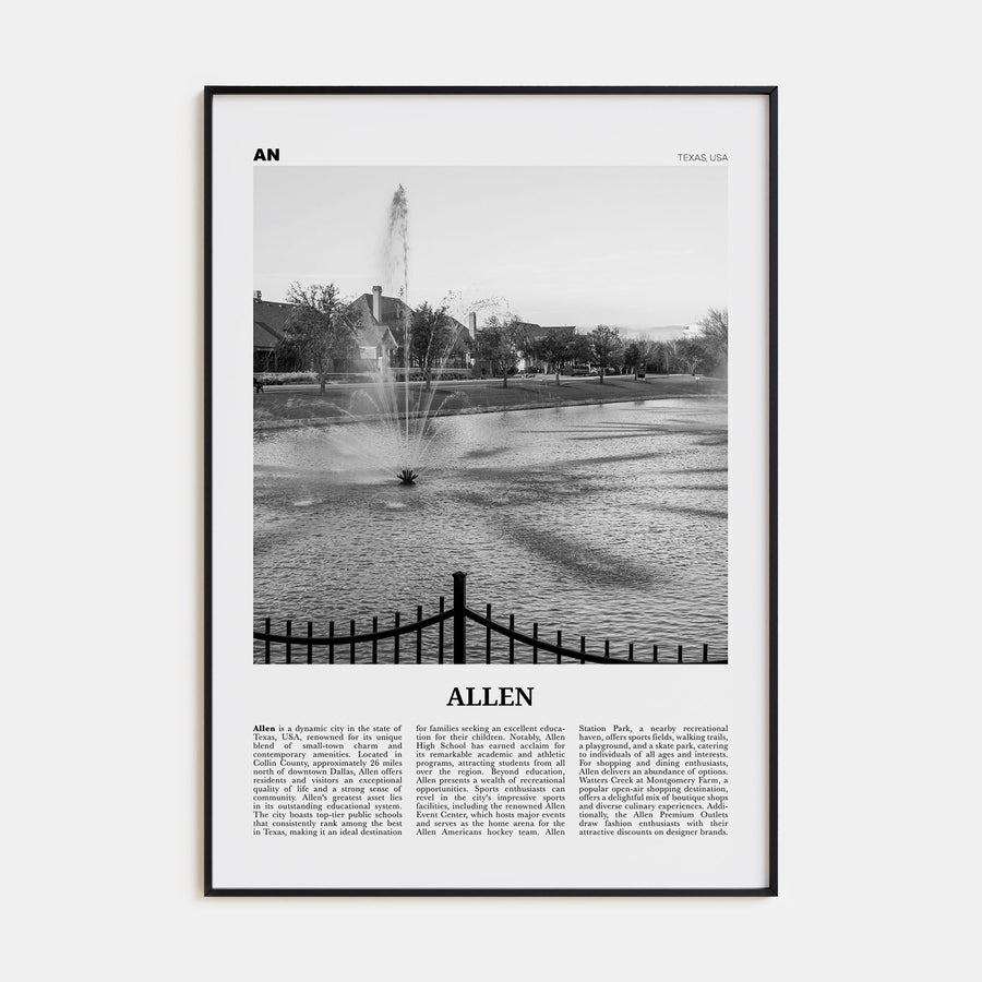 Allen Travel B&W Poster