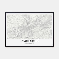 Allentown Map Landscape Poster