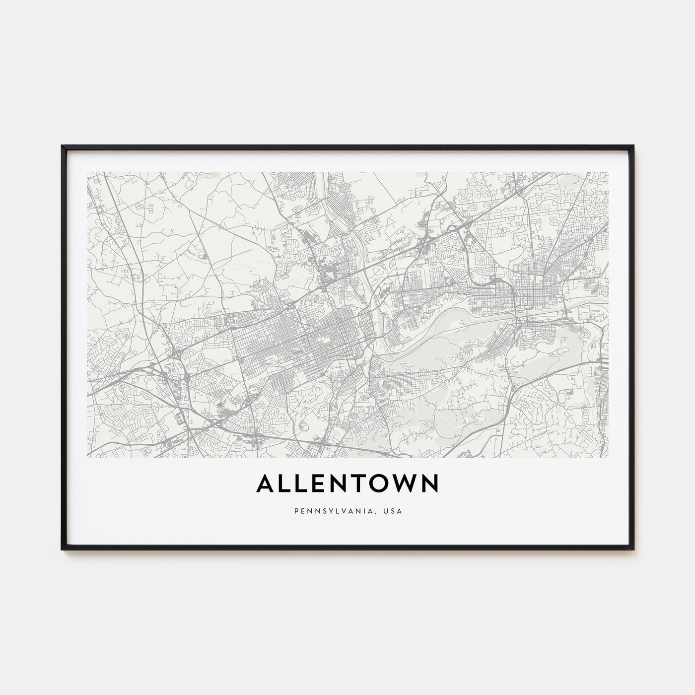 Allentown Map Landscape Poster