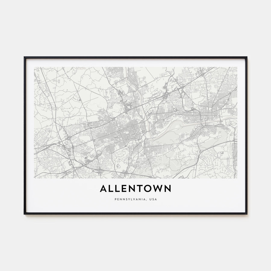 Allentown Map Landscape Poster