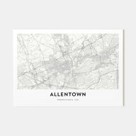 Allentown Map Landscape Poster