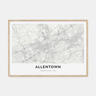 Allentown Map Landscape Poster