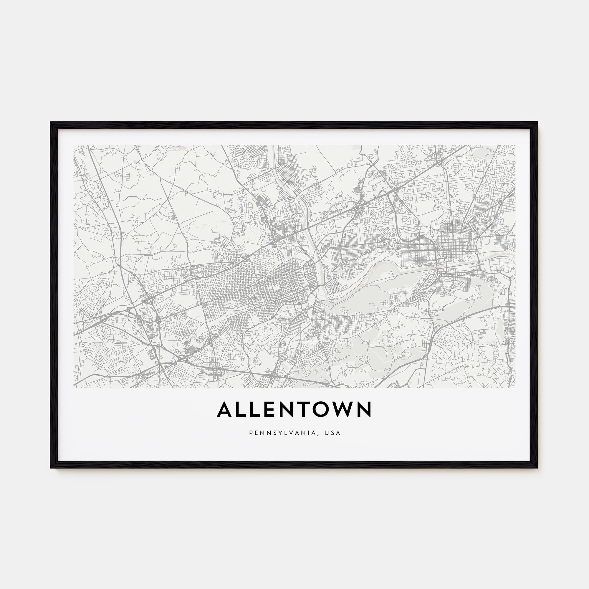 Allentown Map Landscape Poster
