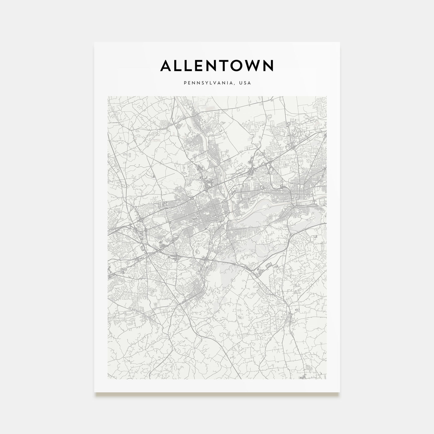 Allentown Map Portrait Poster