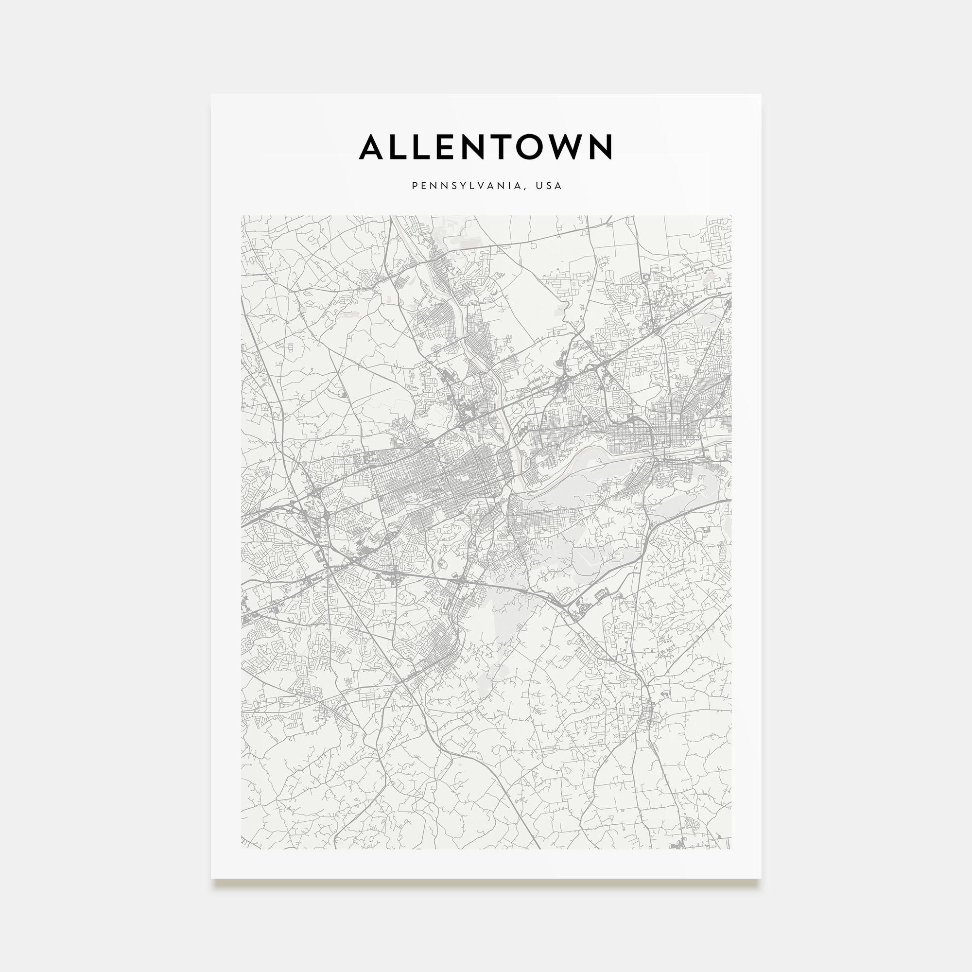 Allentown Map Portrait Poster