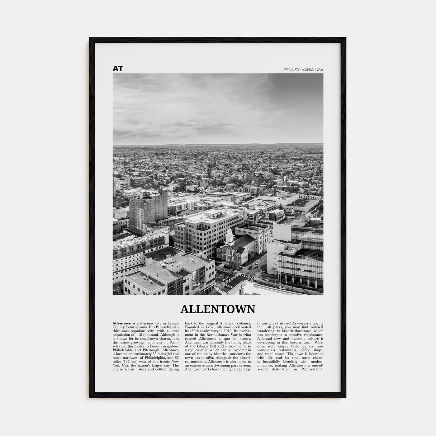 Allentown Travel B&W Poster