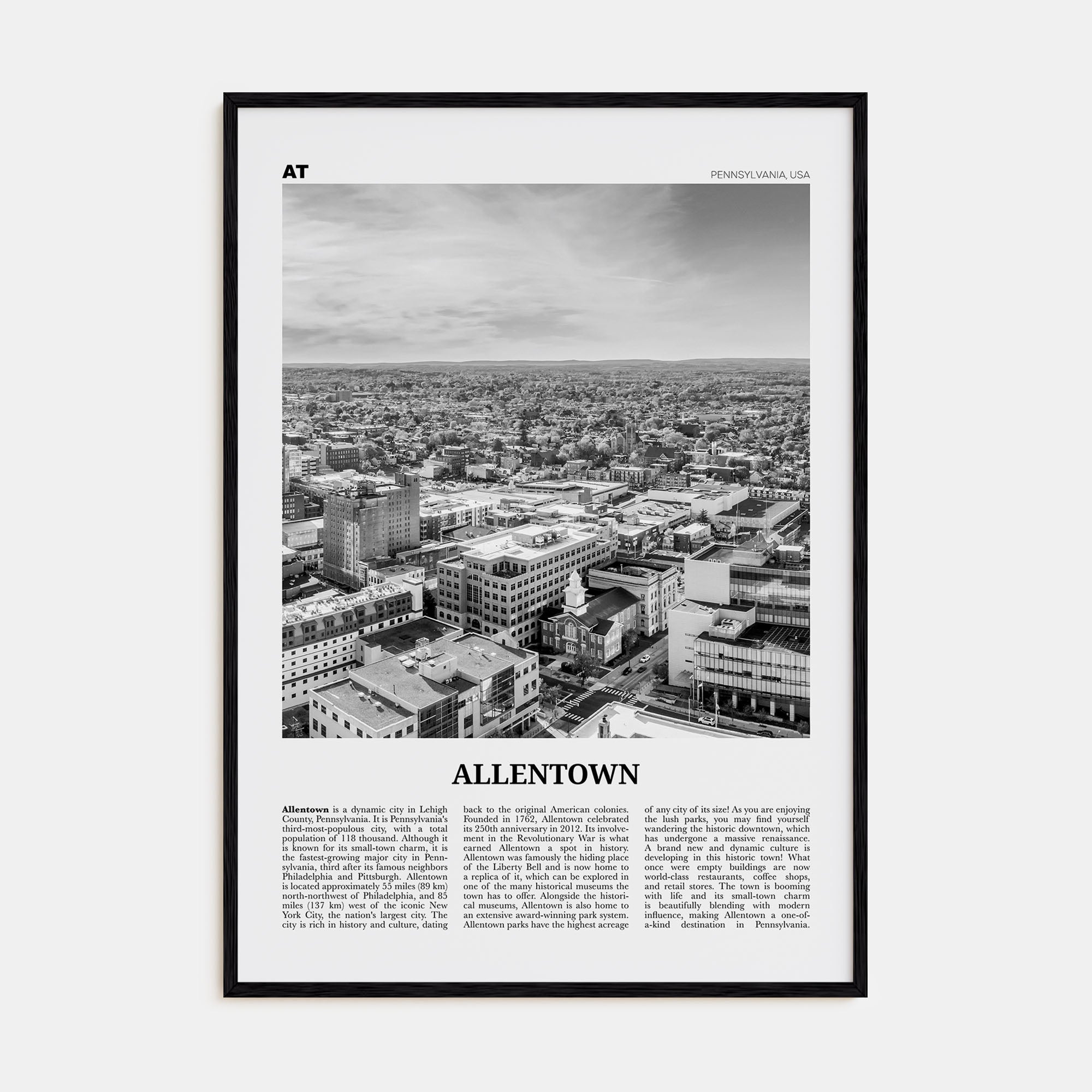 Allentown Travel B&W Poster