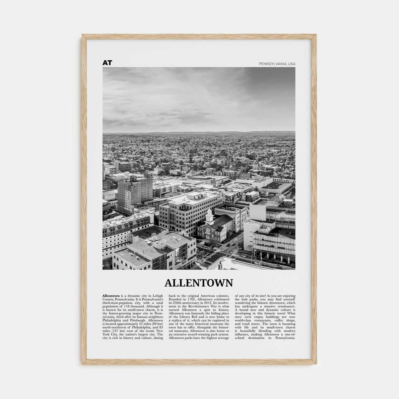 Allentown Travel B&W Poster