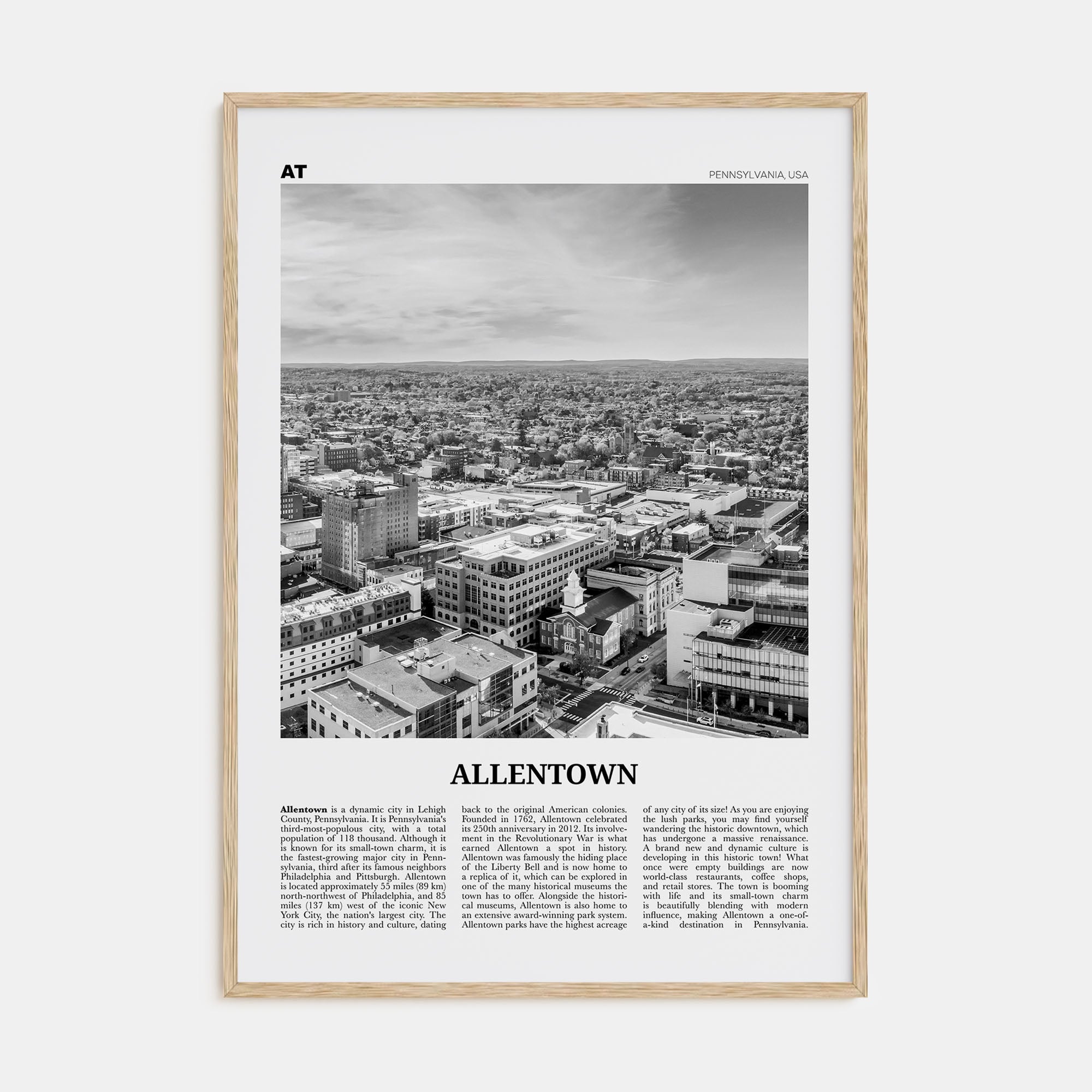Allentown Travel B&W Poster