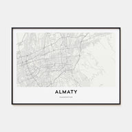 Almaty Map Landscape Poster