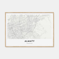 Almaty Map Landscape Poster