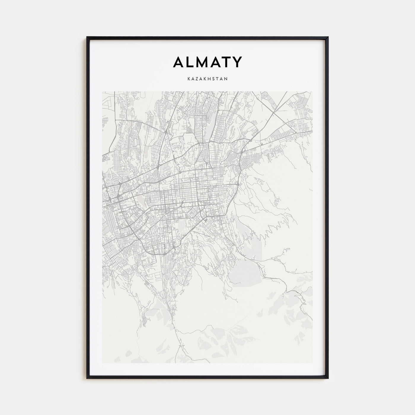 Almaty Map Portrait Poster