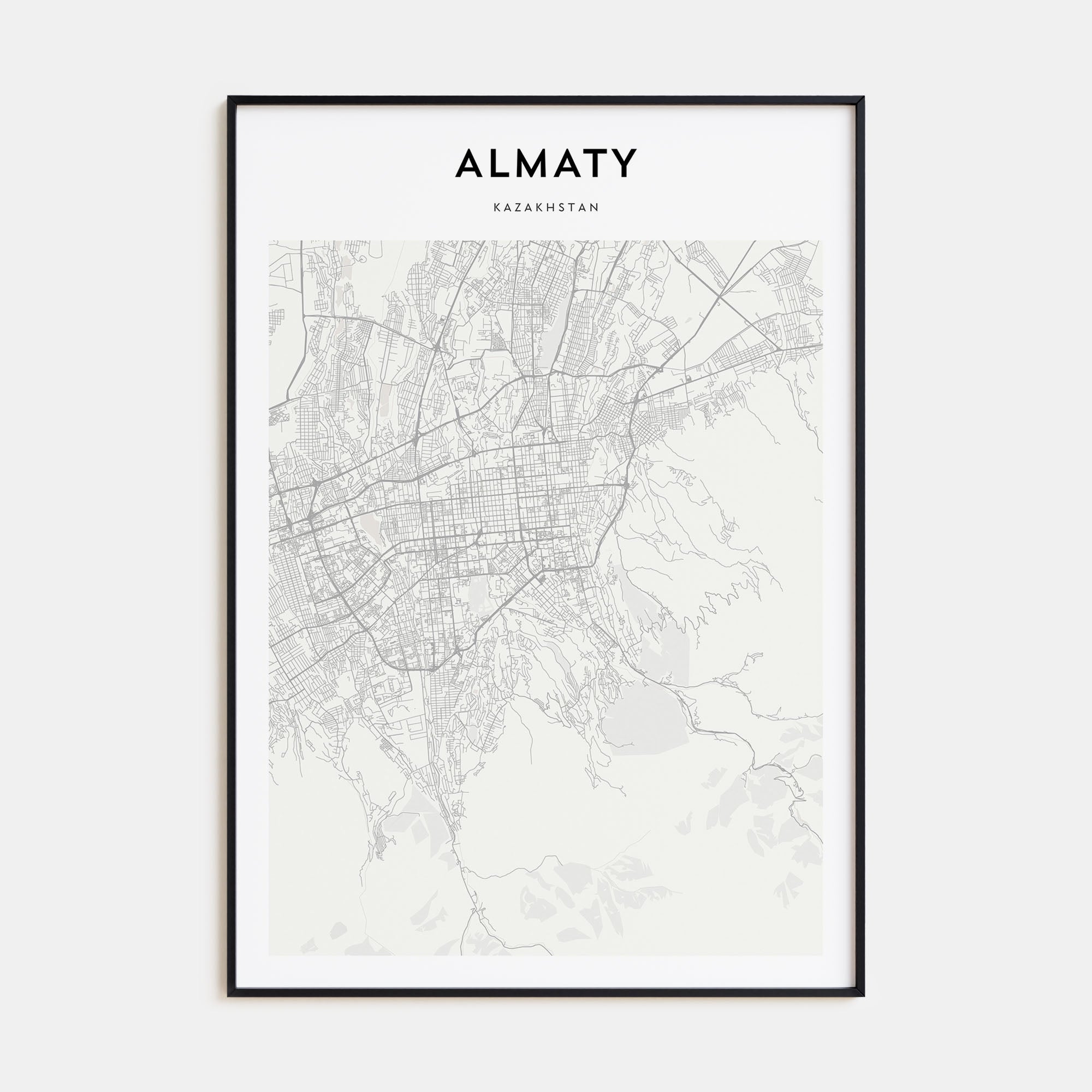 Almaty Map Portrait Poster