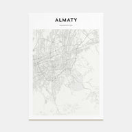 Almaty Map Portrait Poster