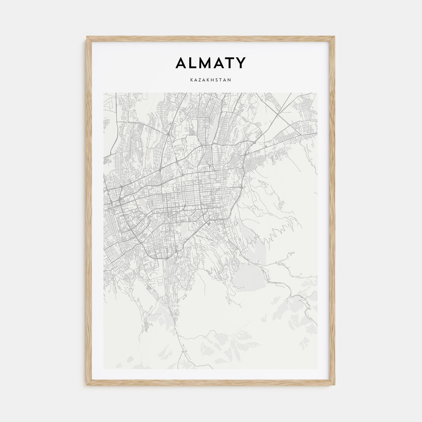 Almaty Map Portrait Poster