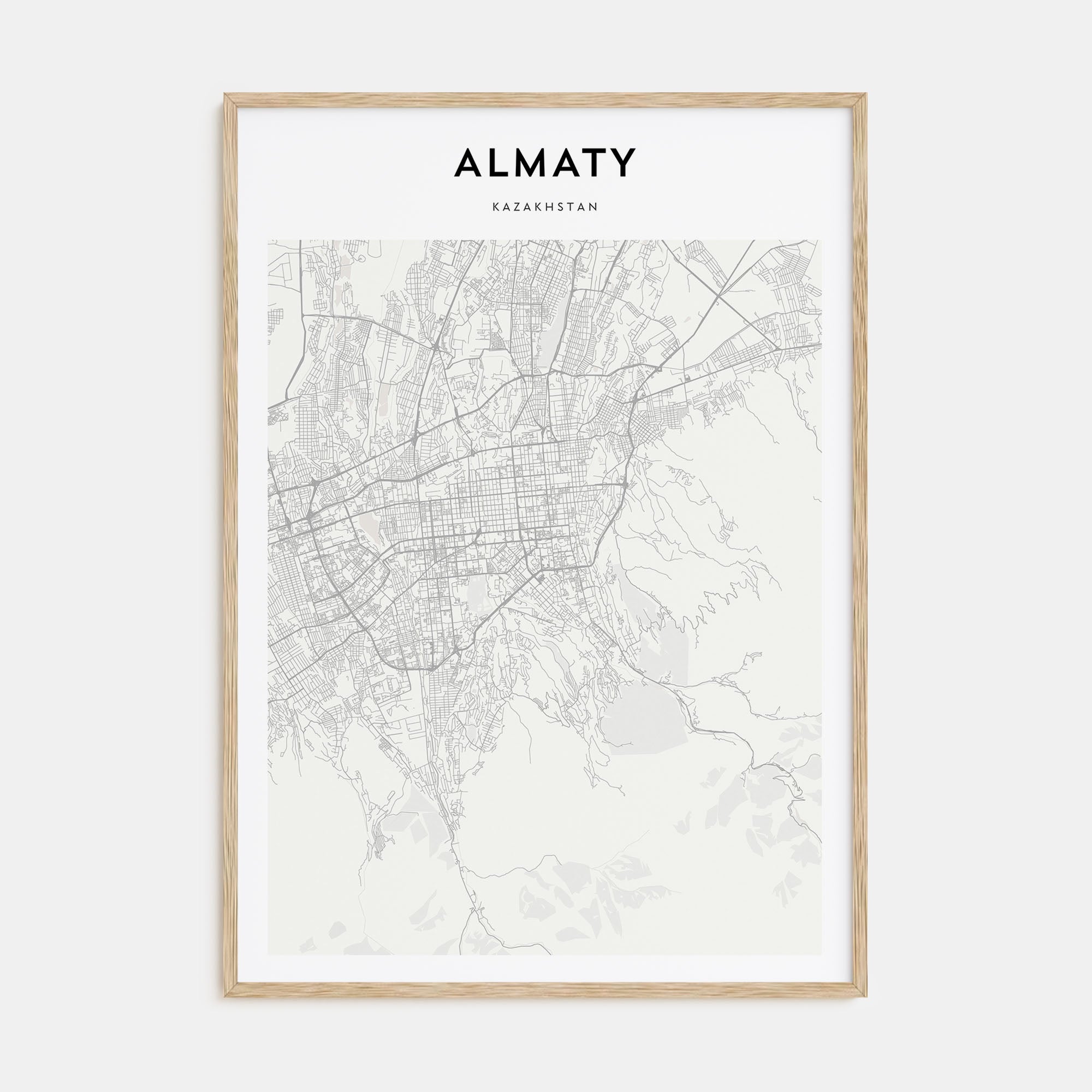 Almaty Map Portrait Poster