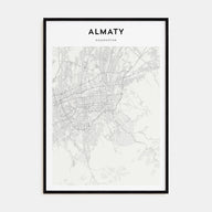 Almaty Map Portrait Poster