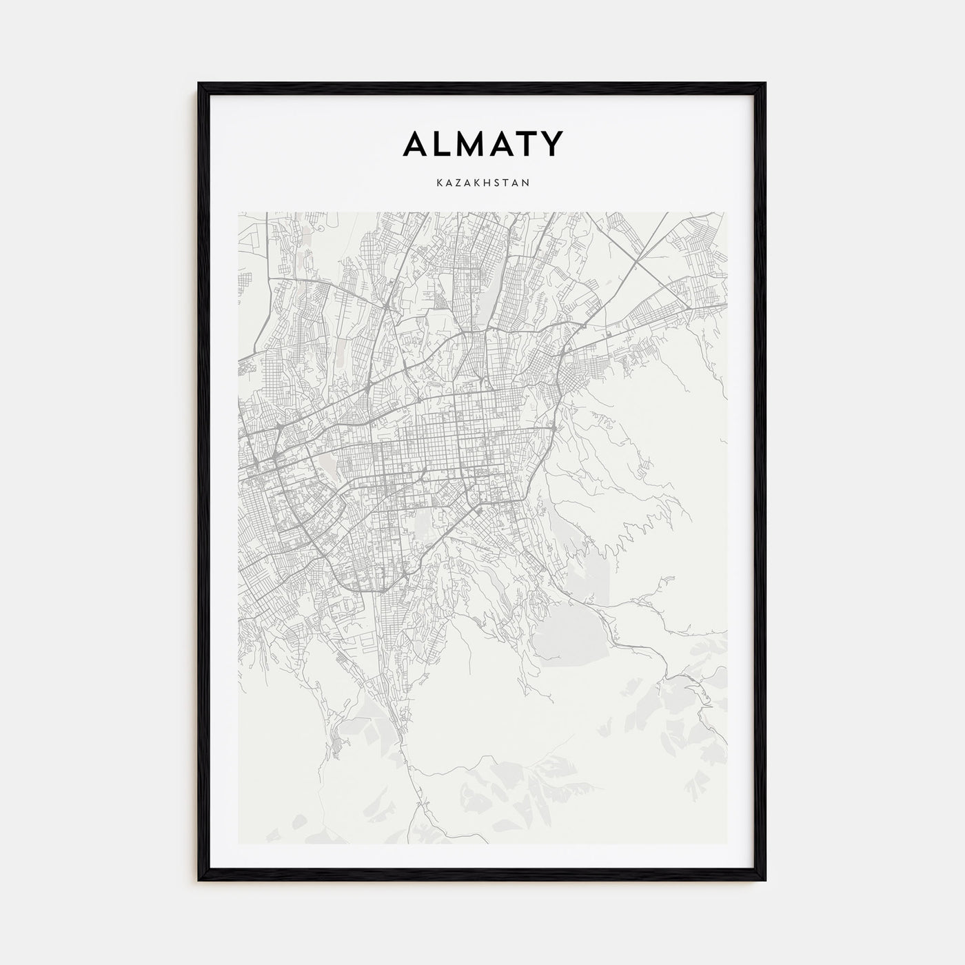 Almaty Map Portrait Poster