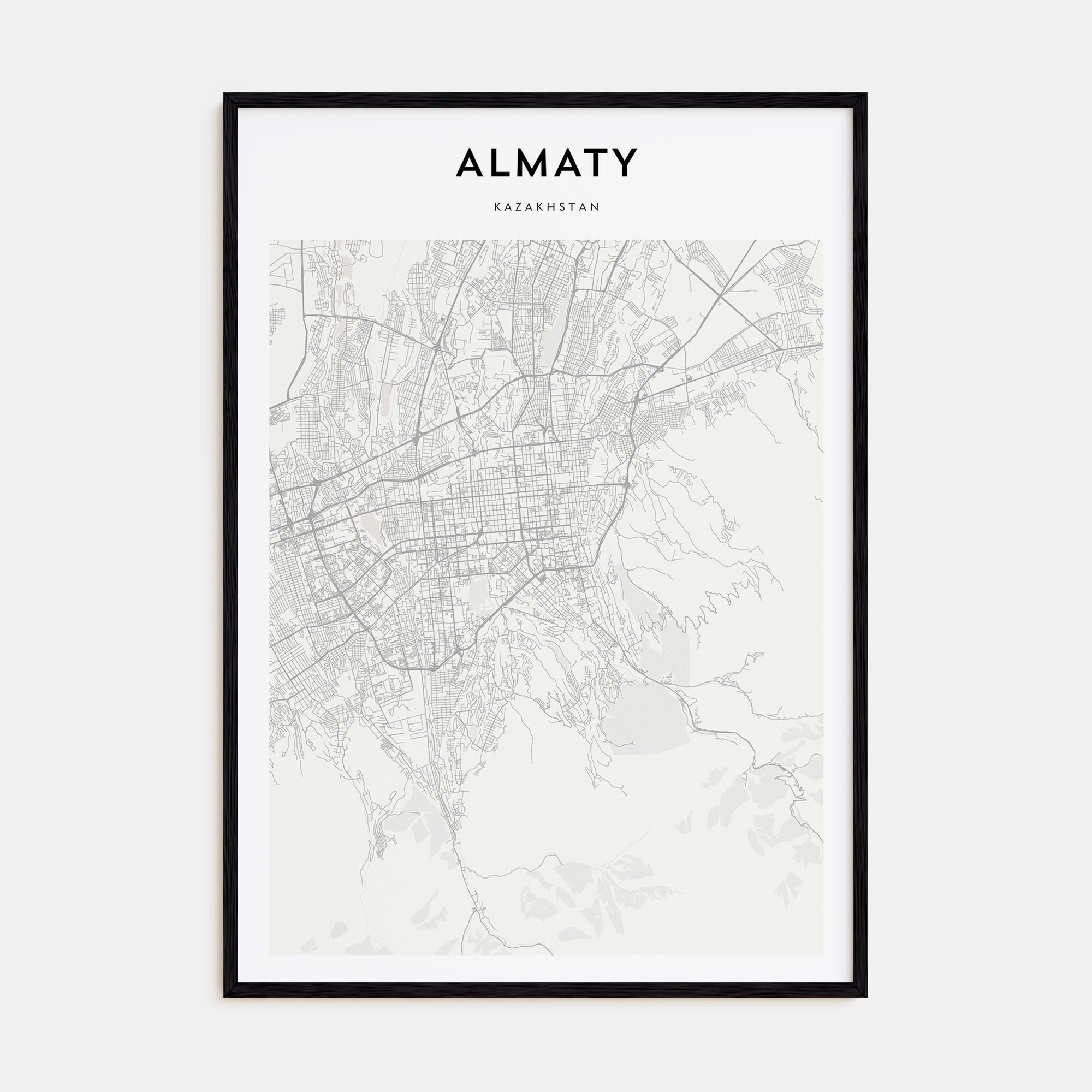 Almaty Map Portrait Poster