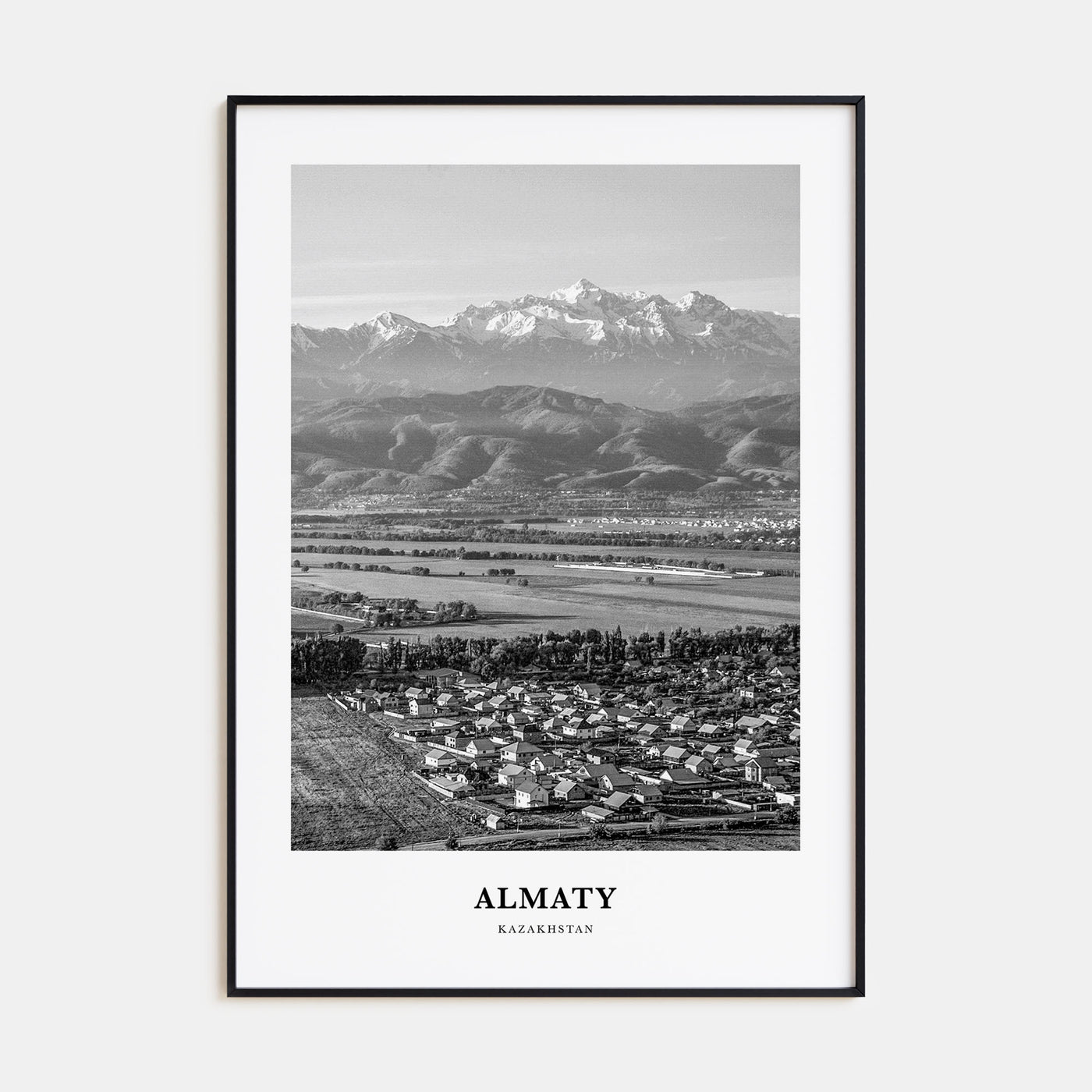 Almaty Portrait B&W Poster
