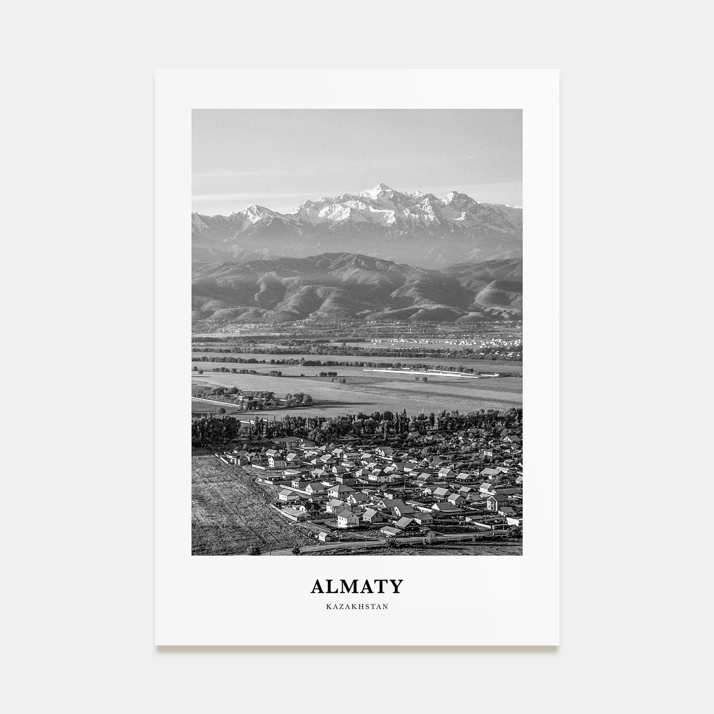 Almaty Portrait B&W Poster