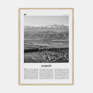 Almaty Travel B&W Poster