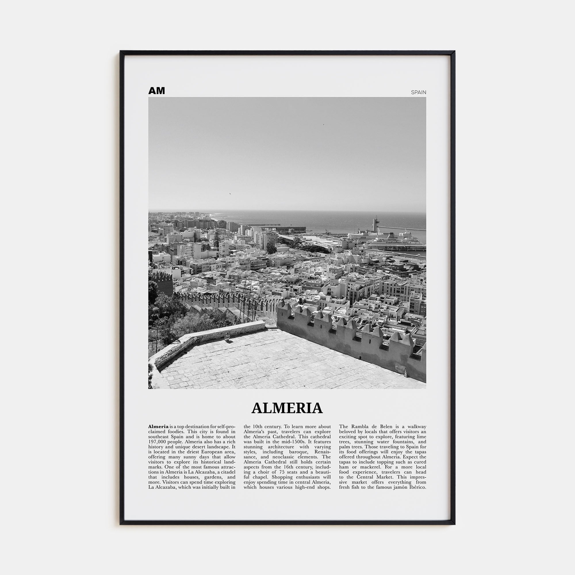 Almeria Travel B&W Poster